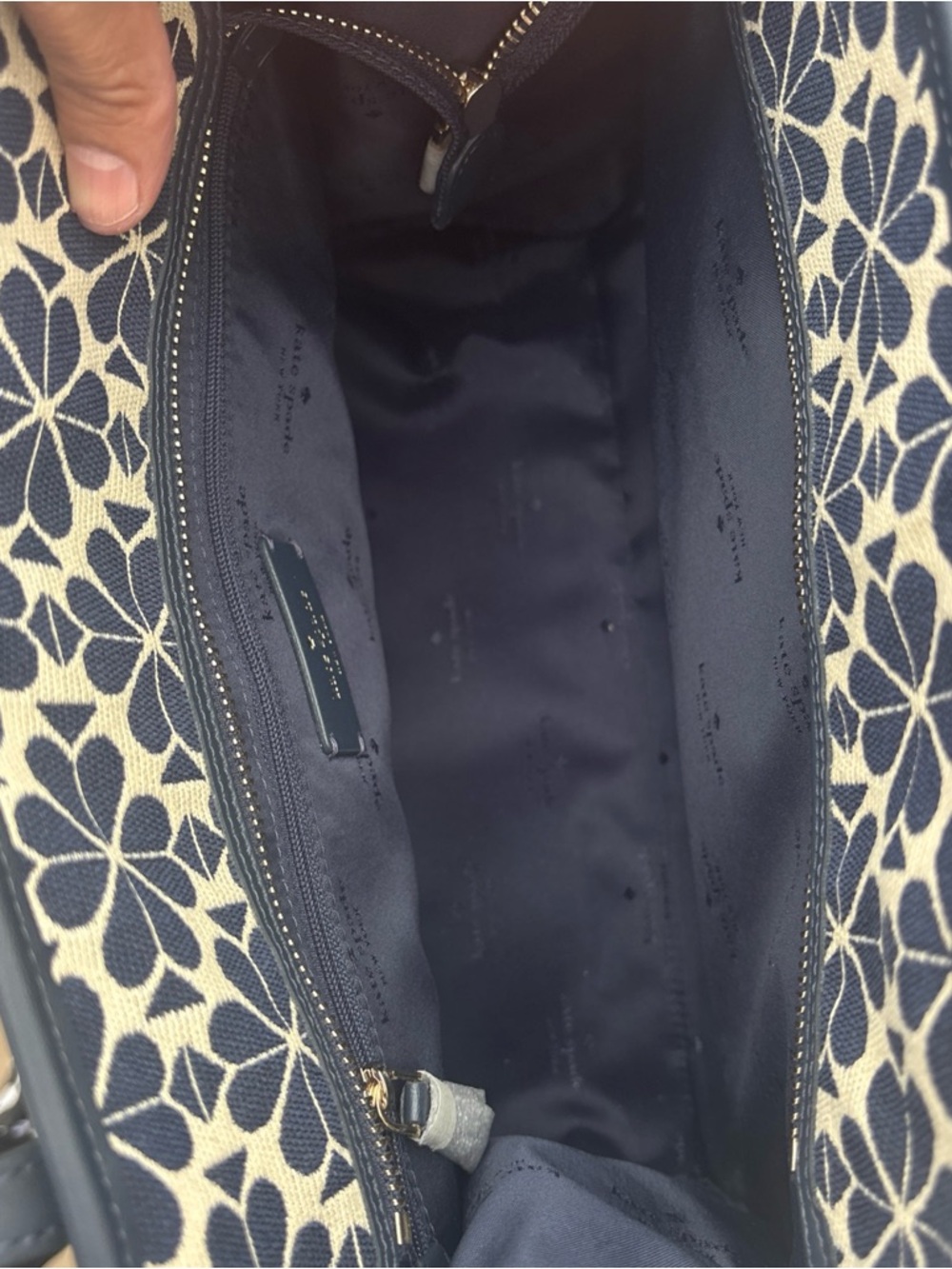 kate spade Navy and Cream Floral Jacquard Tote NWOB - Picture 5 of 9